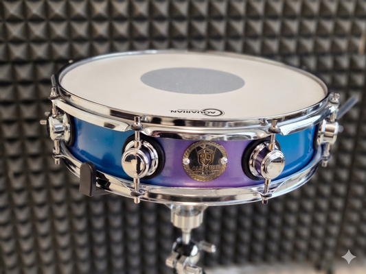Rullante in acciaio 14"x 3.5" vernice Blu e Viola