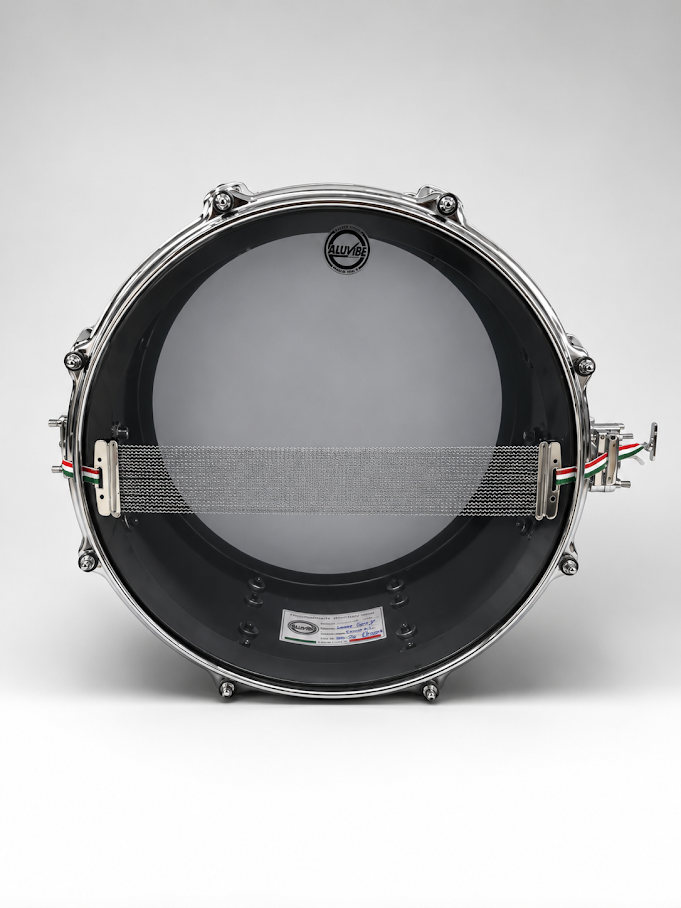 Rullante in alluminio 14"x 8" Wrap nero opaco glitterato