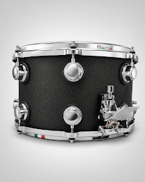 Rullante in alluminio 14"x 8" Wrap nero opaco glitterato