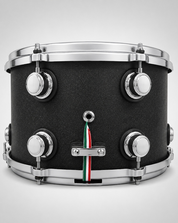 Rullante in alluminio 14"x 8" Wrap nero opaco glitterato